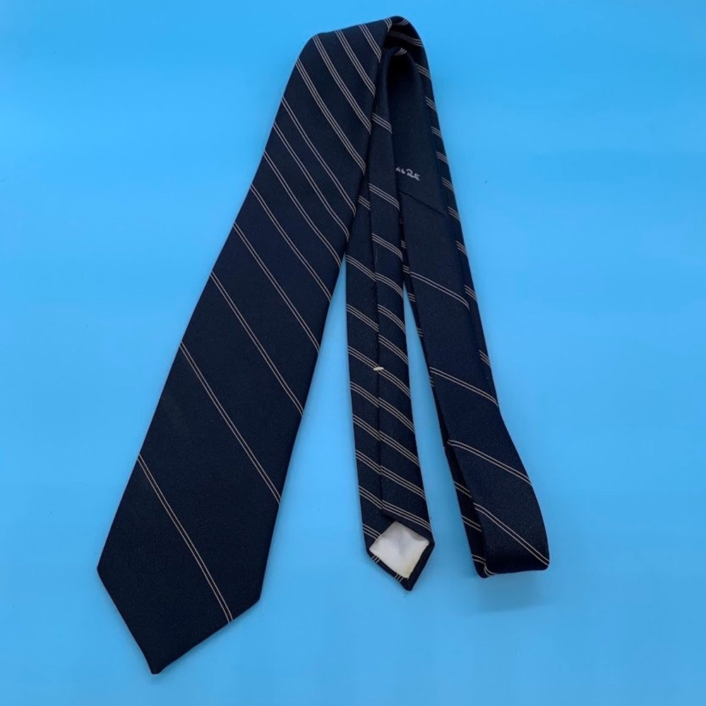 Oscar de la Renta Blue Striped Preppy Business Men's Classic Neck Tie